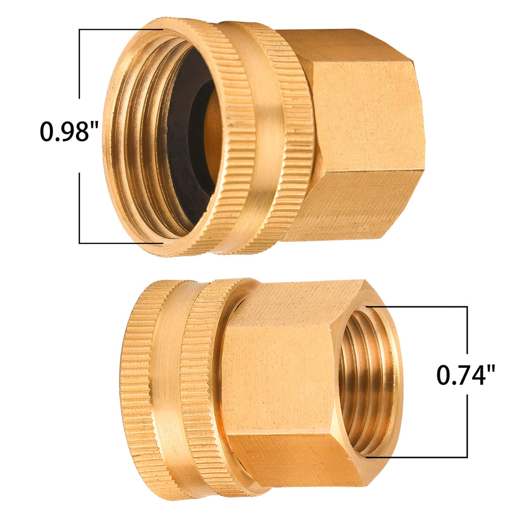 AR 3/4 BSP Pressure Washer Outlet to 3/4 GHT Inlet Brass Adapter