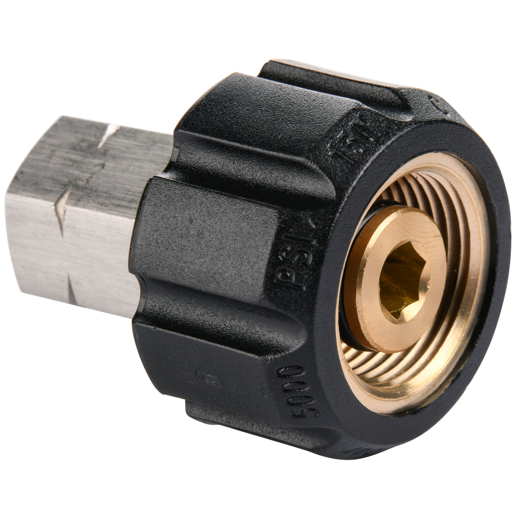 Pressure Washer Replacement Coupler, Female M22 to 1/4" Female NPT Fitting, 5,000 PSI